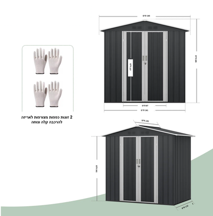 מחסן פרימיום STEEL מבית GreenBox 185X132
