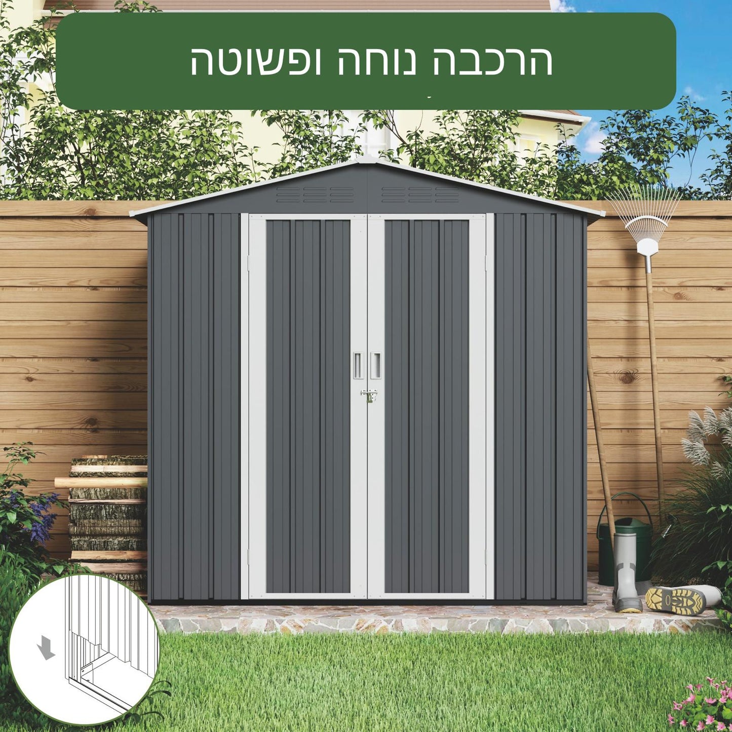 מחסן פרימיום STEEL מבית GreenBox 195X132